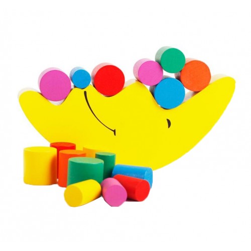 EDUCATIONAL TOY - Wooden Moon Balancing Blocks Learning Educational Toy For Yellow